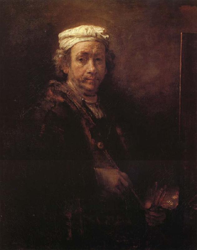 Rembrandt van rijn Autoportrait au chevalet oil painting image